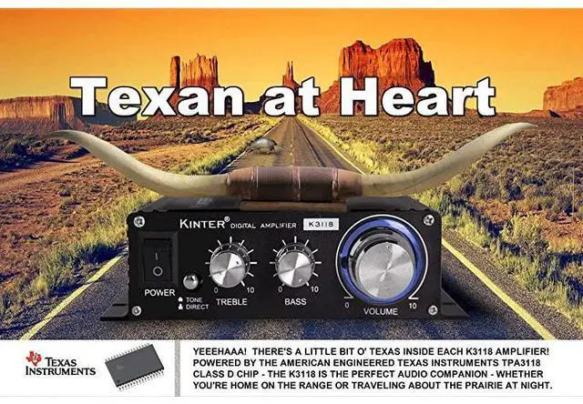 Alt view image 6 of 6 - K3118 Texas Instruments TI Digital HiFi Audio Mini Class D Home Auto DIY Arcade Stereo Amplifier with 12V 3A Power Supply Black
