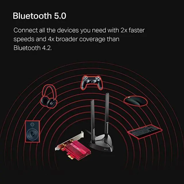 Alt view image 6 of 6 - WiFi 6 AX3000 PCIe WiFi Card (Archer TX3000E), Up to 2400Mbps, Bluetooth 5.0, 802.11AX Dual Band Wireless Adapter with MU-MIMO,OFDMA,Ultra-Low Latency, Supports Windows 10 (64bit) only