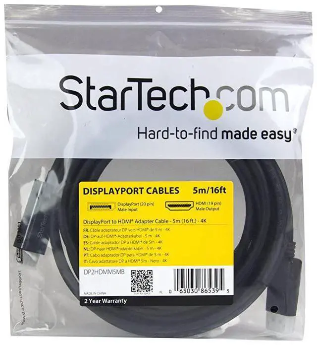 Alt view image 6 of 6 - com 5m 16 ft DisplayPort to HDMI Adapter Cable 4K DisplayPort to HDMI Converter Cable Computer Monitor Cable DP2HDMM5MB