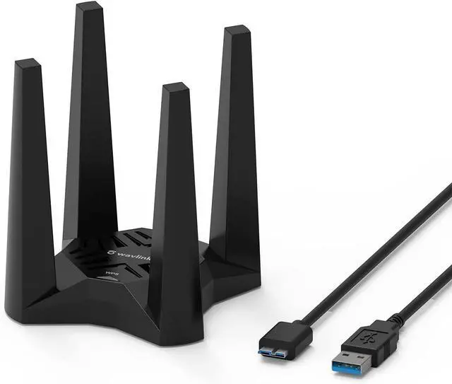 Alt view image 2 of 7 - FOR-USB WiFi Adapter for Desktop PC AC1900 WiFi Adapter Dual Band Wireless Network Adapter with 2.4GHz/5GHz High Gain Antennas MU-MIMO Supports Windows 11/10/8.1/8/7 XP Mac OS 10.7-10.15