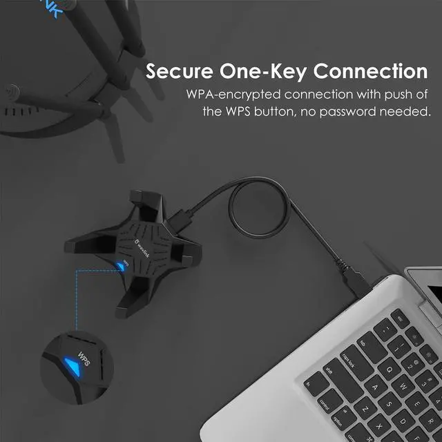 Alt view image 5 of 7 - FOR-USB WiFi Adapter for Desktop PC AC1900 WiFi Adapter Dual Band Wireless Network Adapter with 2.4GHz/5GHz High Gain Antennas MU-MIMO Supports Windows 11/10/8.1/8/7 XP Mac OS 10.7-10.15