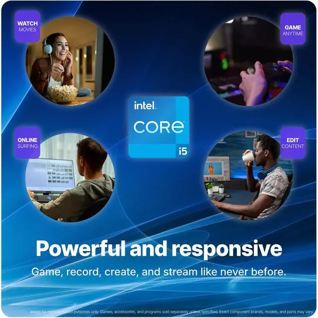 Alt view image 3 of 7 - SAAV X7 2025 Gaming PC Tower Computer, Intel i5-8500T 3.5GHz, GeForce RTX 3050 6GB GDDR6 , 16GB DDR4, 512GB NVMe SSD, WIFI 6, Bluetooth, Windows 11, RGB Prebuilt Desktop Bundle Black