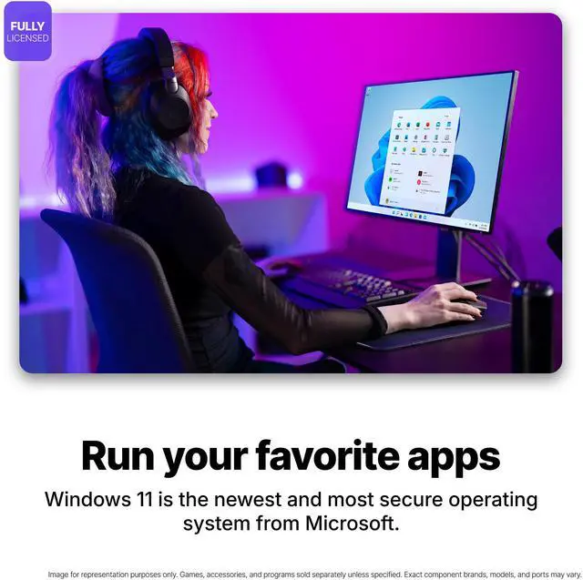 Alt view image 7 of 7 - SAAV X8 2025 Gaming PC Tower Computer, AMD Ryzen 5 5500 4.2GHz, GeForce RTX 5060 8GB GDDR7, 32GB DDR4, 1TB NVMe SSD, WIFI 6, Bluetooth, Windows 11, RGB Prebuilt Desktop Bundle Black