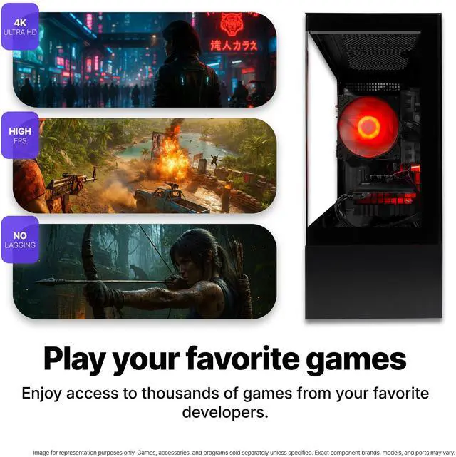 Alt view image 2 of 7 - SAAV X12 2025 Gaming PC Tower Computer, AMD Ryzen 7 5800X 4.7GHz, GeForce RTX 5060 8GB GDDR7, 22 inch Monitor, 16GB DDR4, 512GB NVMe SSD, WIFI 6 Bluetooth Windows 11, RGB Prebuilt Desktop Bundle Black