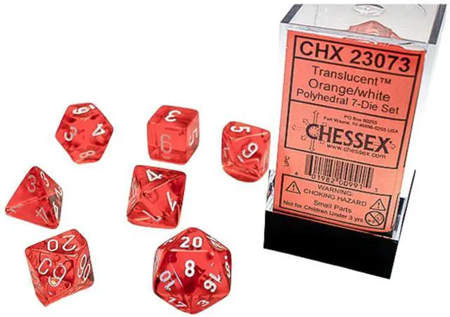 Main image of 7-Die Set Translucent: Orange/White
