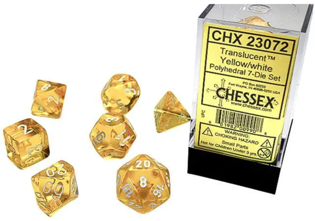 Main image of 7-Die Set Translucent: Yellow/White