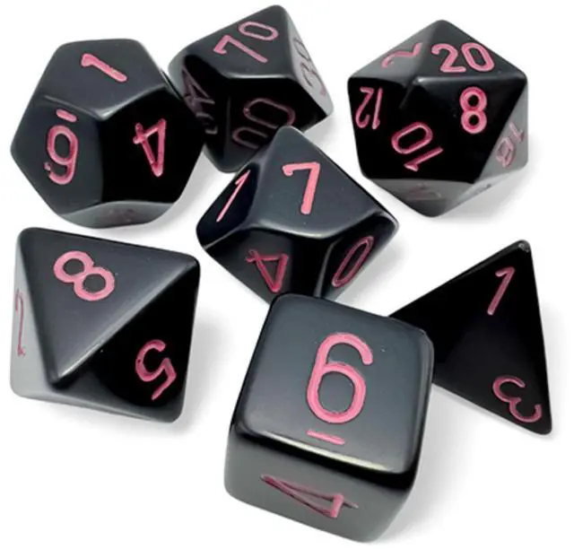 Main image of 7-Die Set Opaque: Black/Pink
