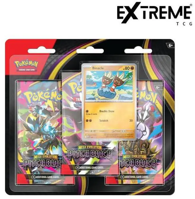 Alt view image 3 of 3 - Pokemon ME5 Mega Evolution Pitch Black 3-Pack Blister | Binacle