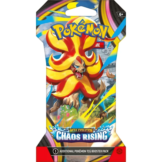 Alt view image 3 of 3 - Pokemon ME4 Mega Evolution Chaos Rising Sleeved Booster Pack | Mega Pyroar