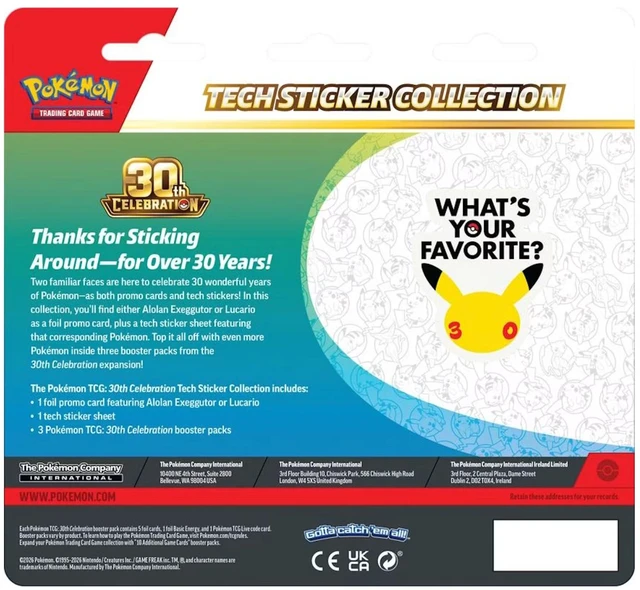 Alt view image 4 of 4 - Pokemon TCG: 30th Celebration Tech Sticker Collection
