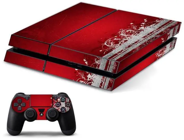 Main image of Lidstyles Console Skin Protector Kit Compatible with Playstation 4 Red Grunge