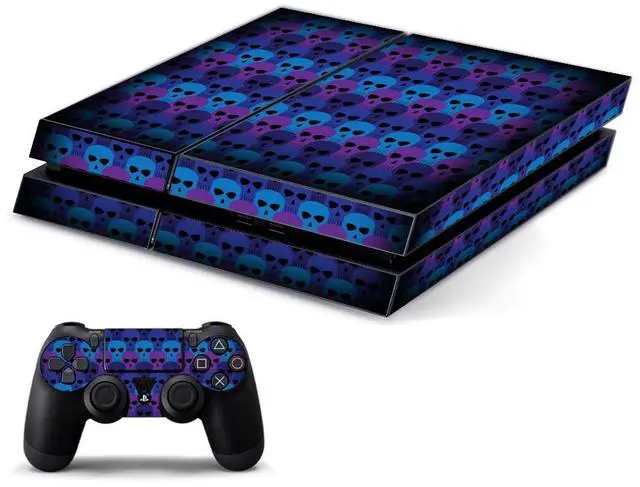 Main image of Lidstyles Console Skin Protector Kit Compatible with Playstation 4 Blue Skulls