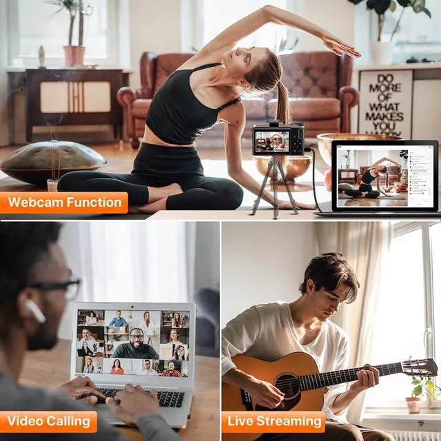 Alt view image 6 of 7 - Hoegoa 4K 64MP WiFi Vlogging Camera 3" 180° Flip Screen, 16X Zoom, Anti-Shake, 2 Batteries & Charger, Compact Travel 4K Digital Camera for YouTube, Photography, Content Creation (SD Card Included)