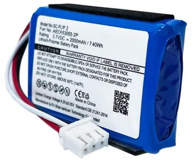 Alt view image 5 of 5 - Hoegoa JBL Flip 2 Battery AEC653055-2P 2000mAh 3.7V Li-Polymer Replacement for JBL Flip 2 / Flip II Portable Bluetooth SpeakerPlug-and-Play DIY Repair Kit with Screwdrivers, Indoor Party Outdoor Trav