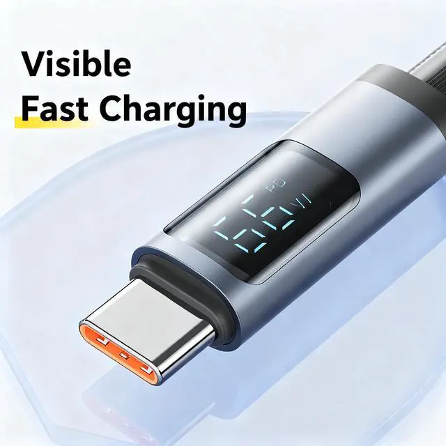 Alt view image 2 of 5 - Hoegoa 100W Fast-Charging Digital Display Data Cable for Apple 17 and Android Type-C - Supports 66W Flash Charging