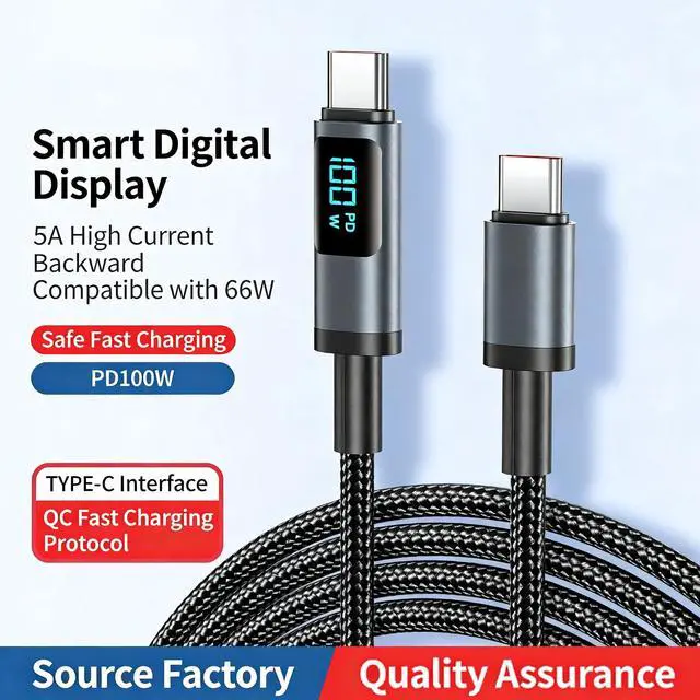 Main image of Hoegoa 100W Fast-Charging Digital Display Data Cable for Apple 17 and Android Type-C - Supports 66W Flash Charging