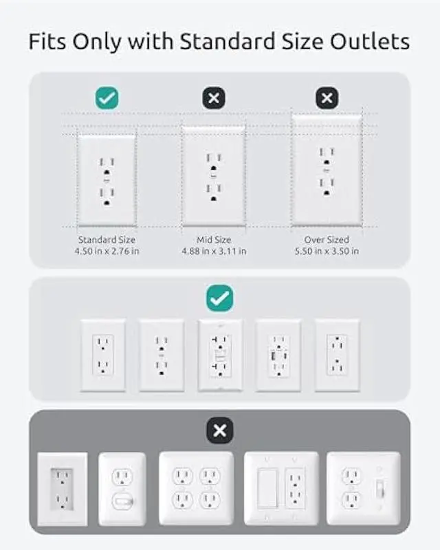Alt view image 5 of 5 - Outlet Cover Extension Cord Short 3ft, NUTICT Flat Plug Power Strip with 8 Outlets & 3 USB-C & 1 USB-A Port, 13A/1625W, 1440J Surge Protector, Indoor 3 Prong Flat Wall Plug for Tight Spaces, White