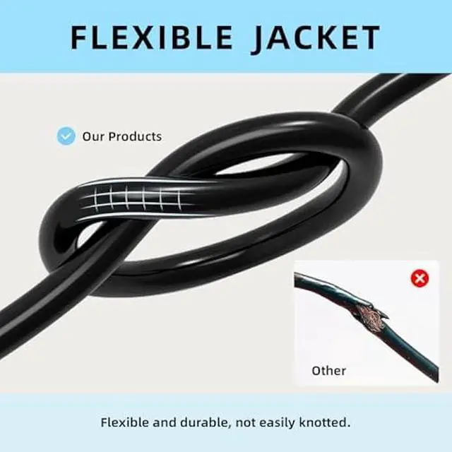 Alt view image 4 of 5 - EP 12 Ft Outdoor Extension Cord - 12/3 SJTW Heavy Duty Black Extension Cable with 3 Prong Grounded Plug - Power Cord for Lawn, Garden, Appliances