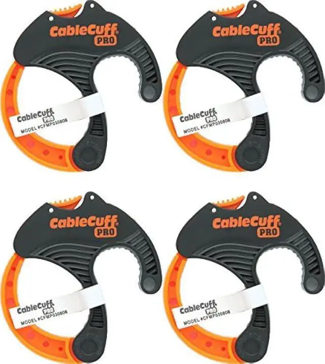 Main image of Cable Cuff PRO (4 Pack: 4x Medium 2 Inch Diameter) Adjustable, Reusable, Cable Tie Replacements for Extension Cords or Electronics
