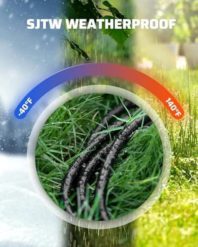 Alt view image 5 of 6 - DEWENWILS 25Ft Outdoor Extension Cord Multiple Outlets, Evenly Spaced 3 Outlets Plugs with Safety Cover, 16/3 SJTW Weatherproof Wire for Outdoor String Lights and Holiday Decorations, UL Liste