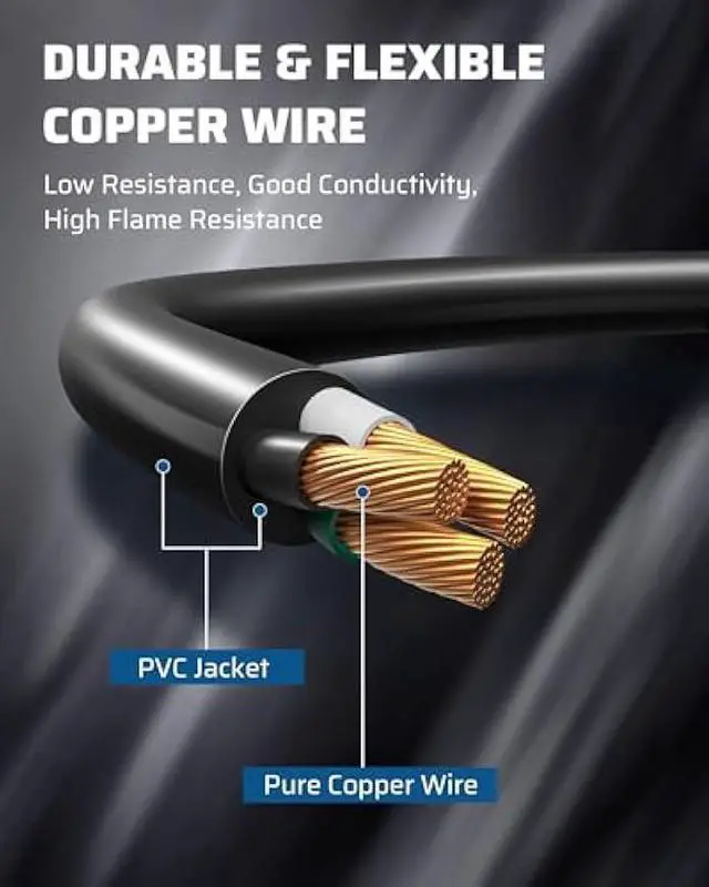Alt view image 6 of 6 - DEWENWILS 25Ft Outdoor Extension Cord Multiple Outlets, Evenly Spaced 3 Outlets Plugs with Safety Cover, 16/3 SJTW Weatherproof Wire for Outdoor String Lights and Holiday Decorations, UL Liste