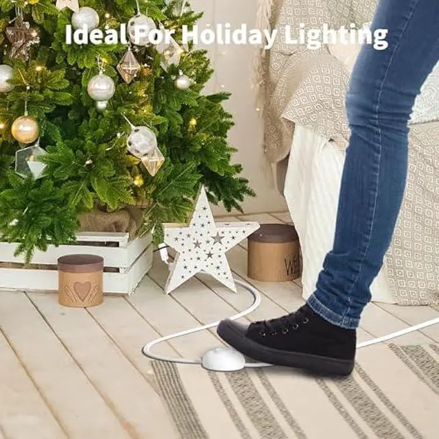 Alt view image 4 of 7 - K KASONIC - Extension Cord with On/Off Switch, 9 Feet 3 Outlets Power Cord with Foot Switch & Safety Outlet Cover, Indoor Use with Lamps, Holiday Christmas Tree Lights, ETL Listed - 2 Pack