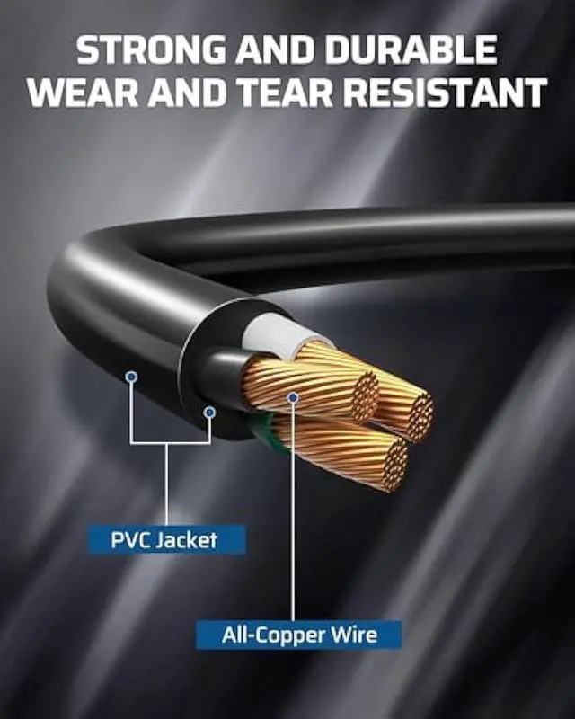Alt view image 4 of 7 - DEWENWILS Extension Cord Splitter 1 to 3, 18 Inch 16/3 Heavy Duty SJTW Wire, 3 Prong Outdoor Power Splitter for Halloween Decor Christmas Lights, ETL Listed, Black, Pack of 3