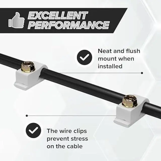 Alt view image 6 of 7 - THE CIMPLE CO - Single Coaxial Cable Clips, Cat6, Electrical Wire Cable Clip, 1/4 in (6 mm) Screw Clip and Fastener, White (50 Pieces per Bag)