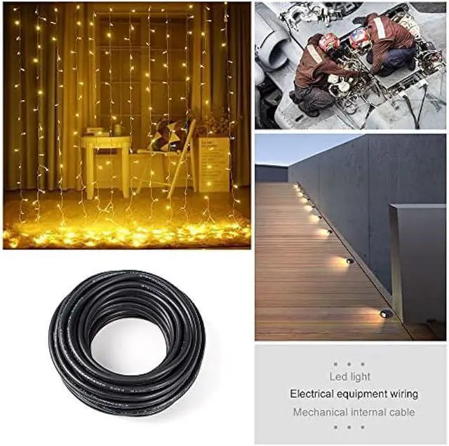 Alt view image 7 of 7 - 20M/65.6ft Low Voltage Wire, Outdoor Landscape Lighting Cable, 18 Gauge Conductor Extension Cable, 18AWG Electrical Cord Red & Black Tinned Copper Hookup Wire Kit, 2 Pin with Black Reel Package