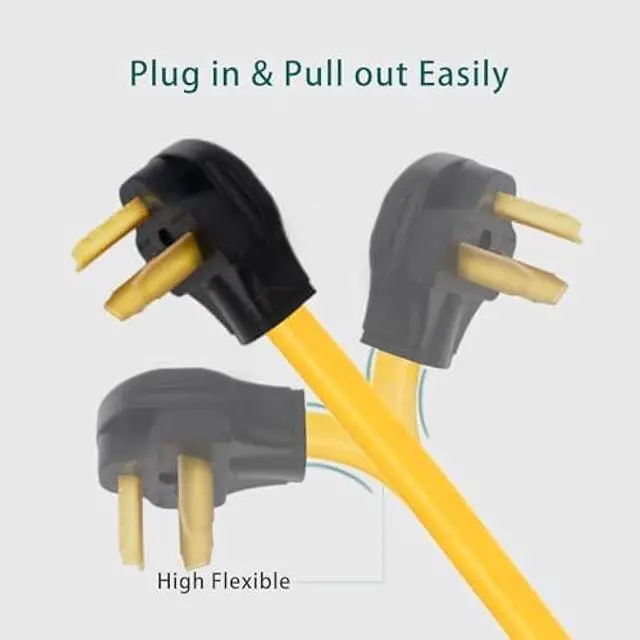 Alt view image 7 of 7 - 3 Prong Dryer Extension Cord 30 Amp NEMA 10-30P to 10-30R,10 FT Level 2 EV Charging 125V/250V Plug STW 10 Gauge UL Listed