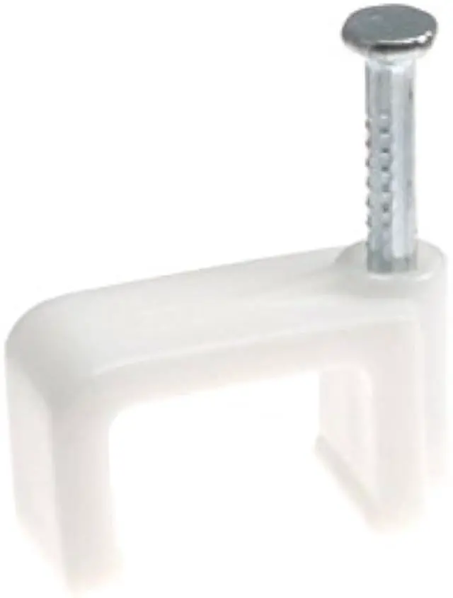 Alt view image 3 of 6 - THE CIMPLE CO - Dual, Twin, or Siamese Coaxial Cable Clips, Cat6, Electrical Wire Cable Clip, 1/2 in Nail Clip and Fastener, White (100 Pieces per Bag)
