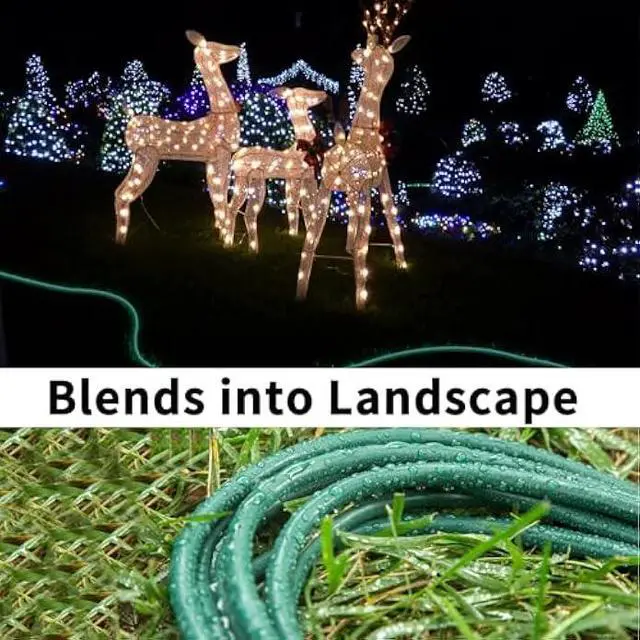 Alt view image 4 of 5 - HUANCHAIN Indoor Outdoor Green Extension Cord 50 ft Waterproof, 16/3 Gauge Flexible Cold-Resistant Appliance Extension Cord Outside, 13A 1625W 16AWG SJTW, 3 Prong Heavy Duty Electric Cable, ETL