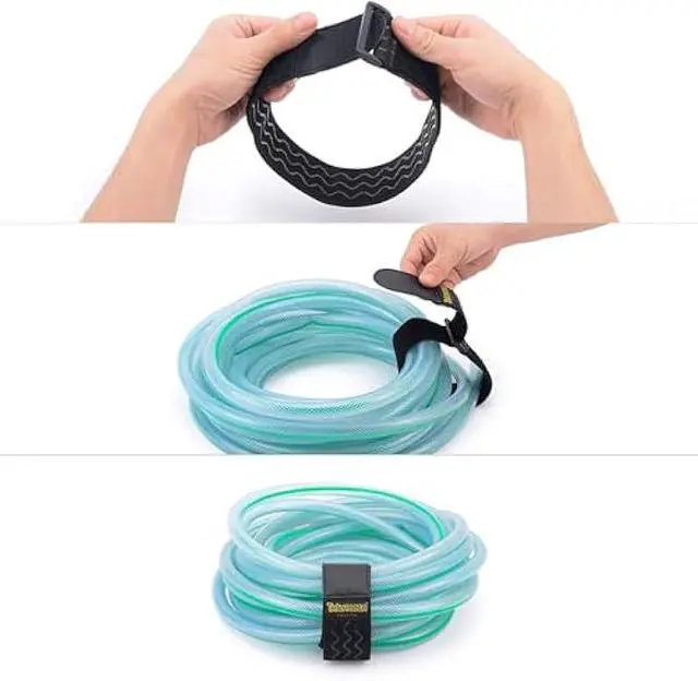 Alt view image 4 of 5 - Trilancer Elastic Cinch Straps with Anti-Slip Strips, 2 x 18(8 Pack) Hook and Loop Storage Strap with Buckle, Bundling Straps for Extension Cords, Cables, Ropes, Hoses, Bike, Boat, Pant Garters