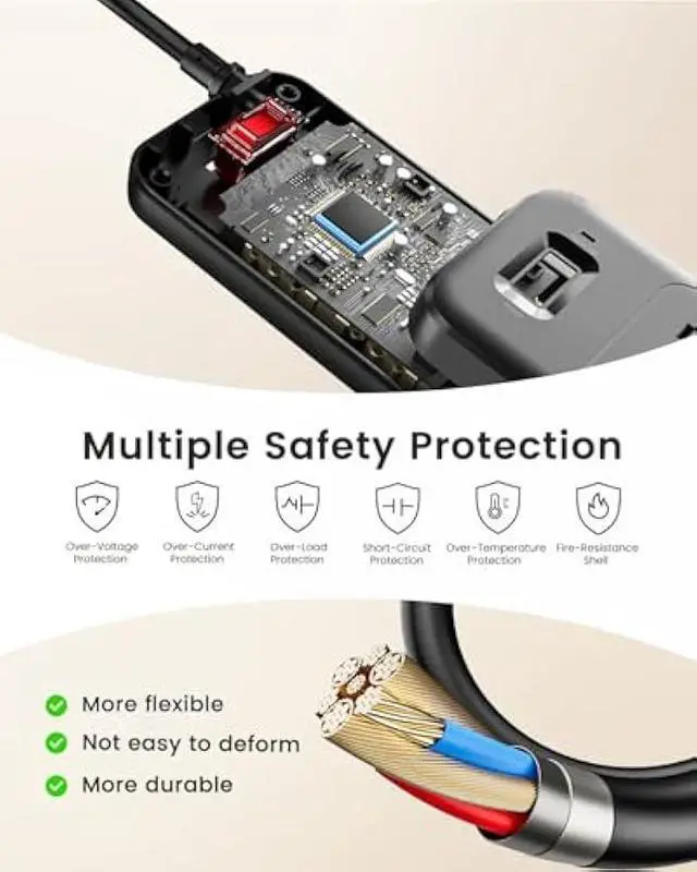 Alt view image 4 of 5 - LENCENT 2 Prong Surge Protector Power Strip with USB Ports,Polarized 2 Prong to 3 Prong Outlet Adapter,1700J Surge Protector, 6ft Extension Cord,10 AC Outlets & 4 USB,Non-Grounded Wall Plug Extender