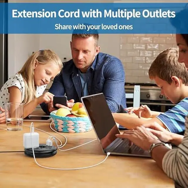 Alt view image 3 of 5 - i Donut Travel Power Strip, NTONPOWER Portable Desktop Charging Station 3 USB Without Surge Protector Short Extension Cord 3.28ft Compact for Home, Office, Cruise Ships, Business Trip, Hotels, Black