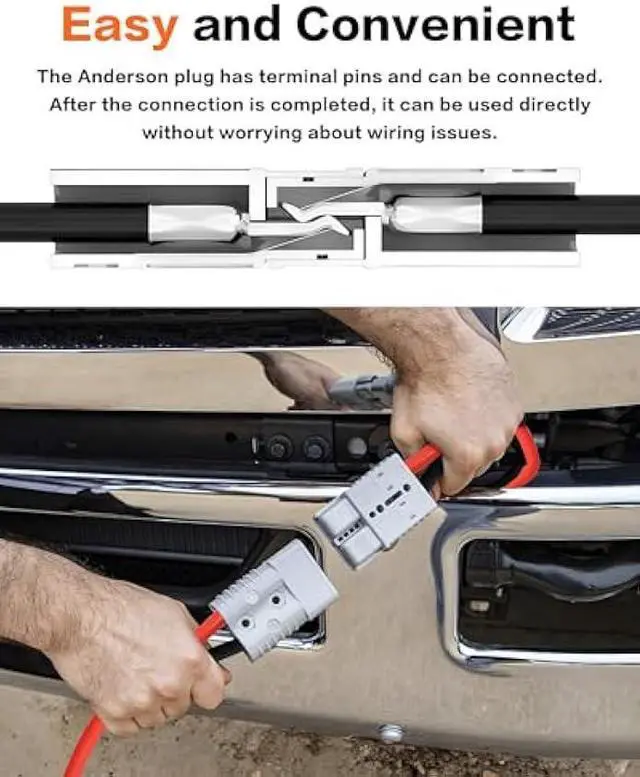Alt view image 2 of 5 - IZTOSS 175A Anderson Connector 2 to 4 Gauge Battery Quick Connect Disconnect 12V-36V Anderson Plug with 4FT 6AWG Battery Connect Cable for Car Truck RV Recovery Winch Boat Towing