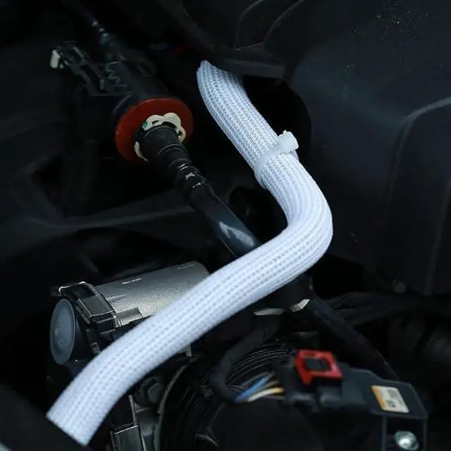 Alt view image 3 of 6 - 100Ft-1/4inch PET Expandable Braided Wire Sleeving,Wire Loom Cable Sleeve for TV,Computer,Home Theater,Automotive,Home Industrial,Electrical Wires,Chemical,Protect Cat from Chewing Cords,White