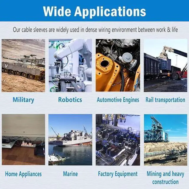 Alt view image 6 of 6 - 100Ft-1/4inch PET Expandable Braided Wire Sleeving,Wire Loom Cable Sleeve for TV,Computer,Home Theater,Automotive,Home Industrial,Electrical Wires,Chemical,Protect Cat from Chewing Cords,White