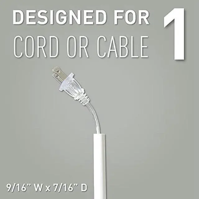 Alt view image 3 of 5 - Legrand Wiremold C110S Cordmate 108 Inch 17 Piece Cord Cover Kit, Organizer for Wall, Holds 1 Cord or Cable, Sustainable Packaging, White (1 Pack)