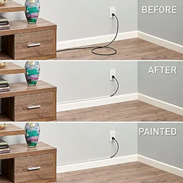 Alt view image 4 of 5 - Legrand Wiremold C110S Cordmate 108 Inch 17 Piece Cord Cover Kit, Organizer for Wall, Holds 1 Cord or Cable, Sustainable Packaging, White (1 Pack)