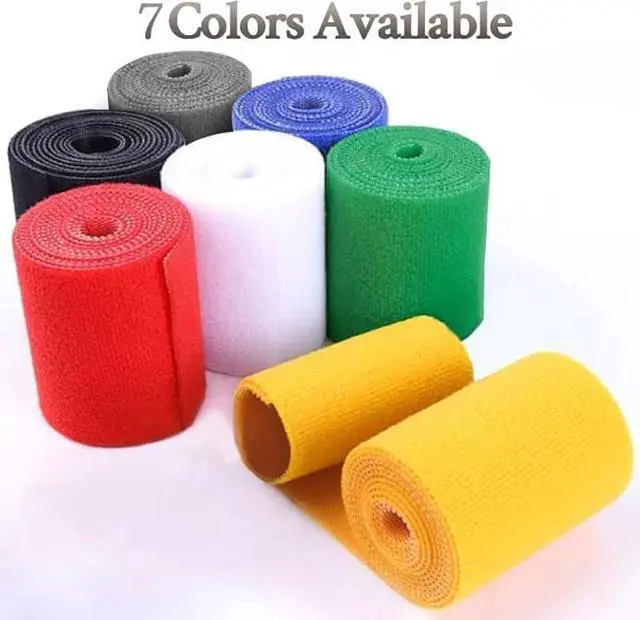 Alt view image 5 of 5 - IFNOW Hook and Loop Cable Ties Electrical 32FT Reusable Fastening Tape Double-Sided Cable Ties Hook-and-Loop Management Tape Strength 2''/Width (Black)