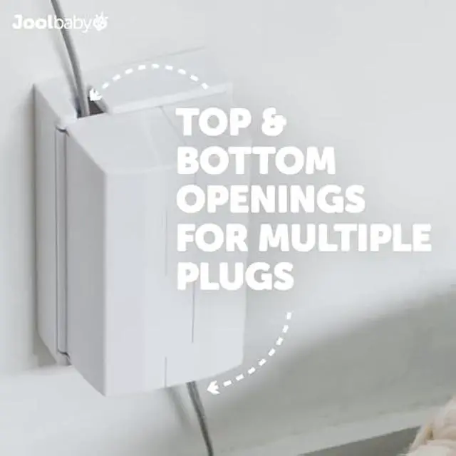 Alt view image 4 of 5 - Outlet Cover Box for Child Safety (2 Pack) Duplex & Decorator Electrical Outlet Plates, Concealed Access Buttons, and Spacious Compartment - Jool Baby