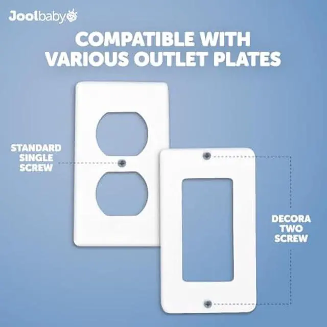 Alt view image 5 of 5 - Outlet Cover Box for Child Safety (2 Pack) Duplex & Decorator Electrical Outlet Plates, Concealed Access Buttons, and Spacious Compartment - Jool Baby