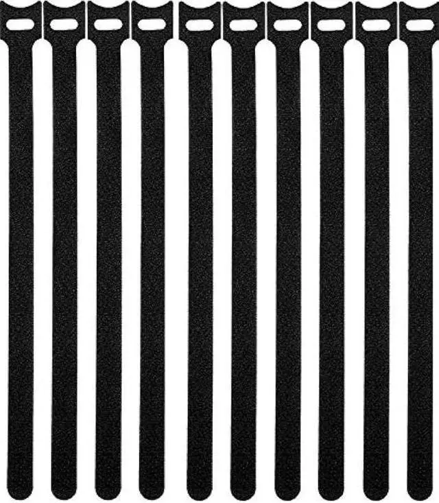 Main image of 50 Pcs Reusable Fastening Cable Ties, Microfiber Cloth 12 Inch Hook and Loop Cord Ties, Black