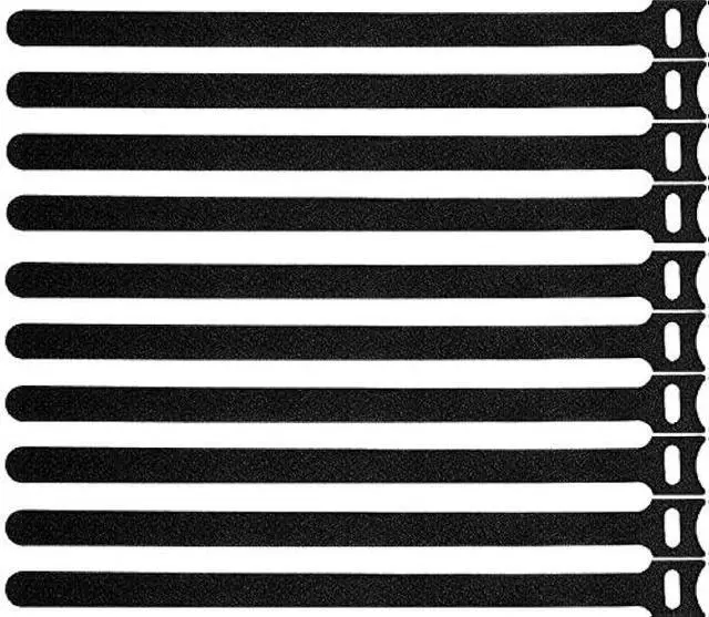 Alt view image 3 of 4 - 50 Pcs Reusable Fastening Cable Ties, Microfiber Cloth 12 Inch Hook and Loop Cord Ties, Black