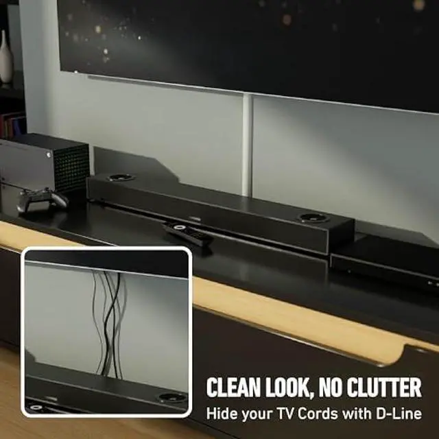 Alt view image 5 of 5 - D-Line 13.12ft Cord Hider Kit, Patented Cable Cover, Hide Wires on Wall, Channel for TV Mount Cords, Raceway Wire Hiders, Paintable, Adhesive, Half Round, 4X 1.18in W x 0.59in H x 39in Lengths, White