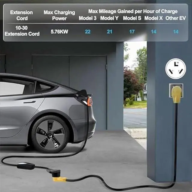 Alt view image 2 of 5 - 30 Amp Dryer Extension Cord, 25FT 10-30P to 10-30R, 7500W Heavy Duty 3 Prong Power Cord Compatible with Electric Dryers, EV Chargers, and Power Equipment