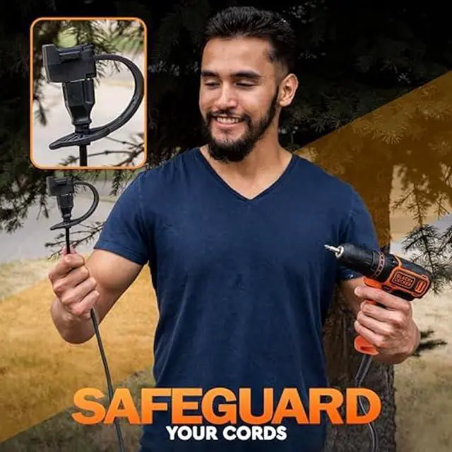 Alt view image 2 of 6 - Prong Protector Outdoor Plug Cover for 120-Volt Plugs - Outside Plug Protectors for Extension Cord Cap End, 3-Prong Heater Block End Covers (5, Black)