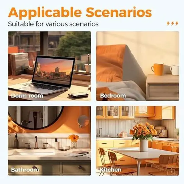 Alt view image 6 of 6 - Multi Plug Outlet Extender, TESSAN Surge Protector Splitter with 3 USB (1 USB C Port) Wall Charger, Multiple Expander for Travel, Home, College Dorm Room