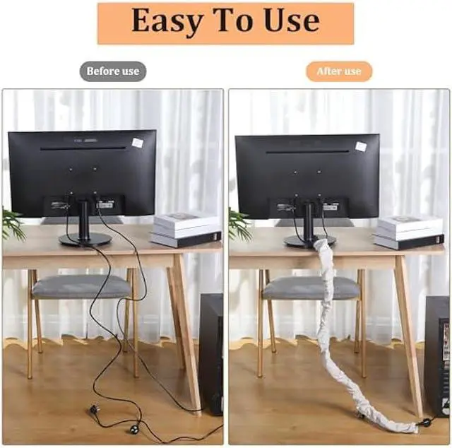 Alt view image 4 of 7 - 4 Pcs Fabric Cord Cover 6 Feet and 4 Feet Chain Cable Sleeve Chandelier Lighting Wire Cord Cover for Lamps Light Fixtures Lighting Wires Cable Management